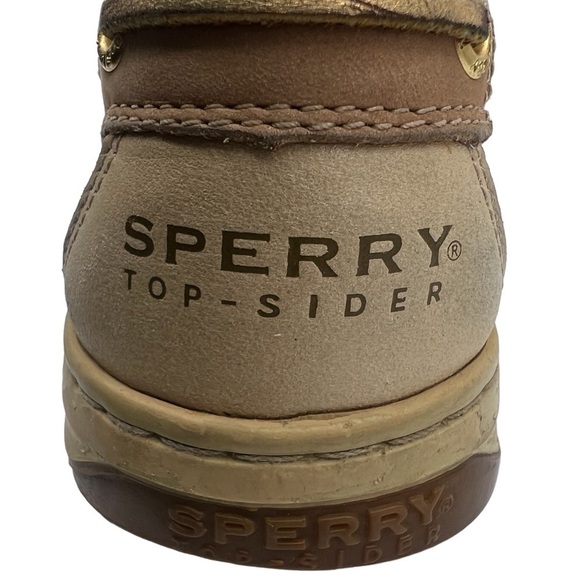 Sperry Top Sider Brown Angelfish Leopard Jacquard Boat Shoe Size 7.5 Women's - Picture 2 of 9